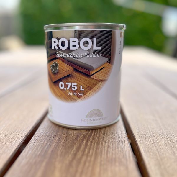 ROBOL Holzöl „COLOR“, 0,75 Liter, mit Farbpigmenten ACHATGRAU